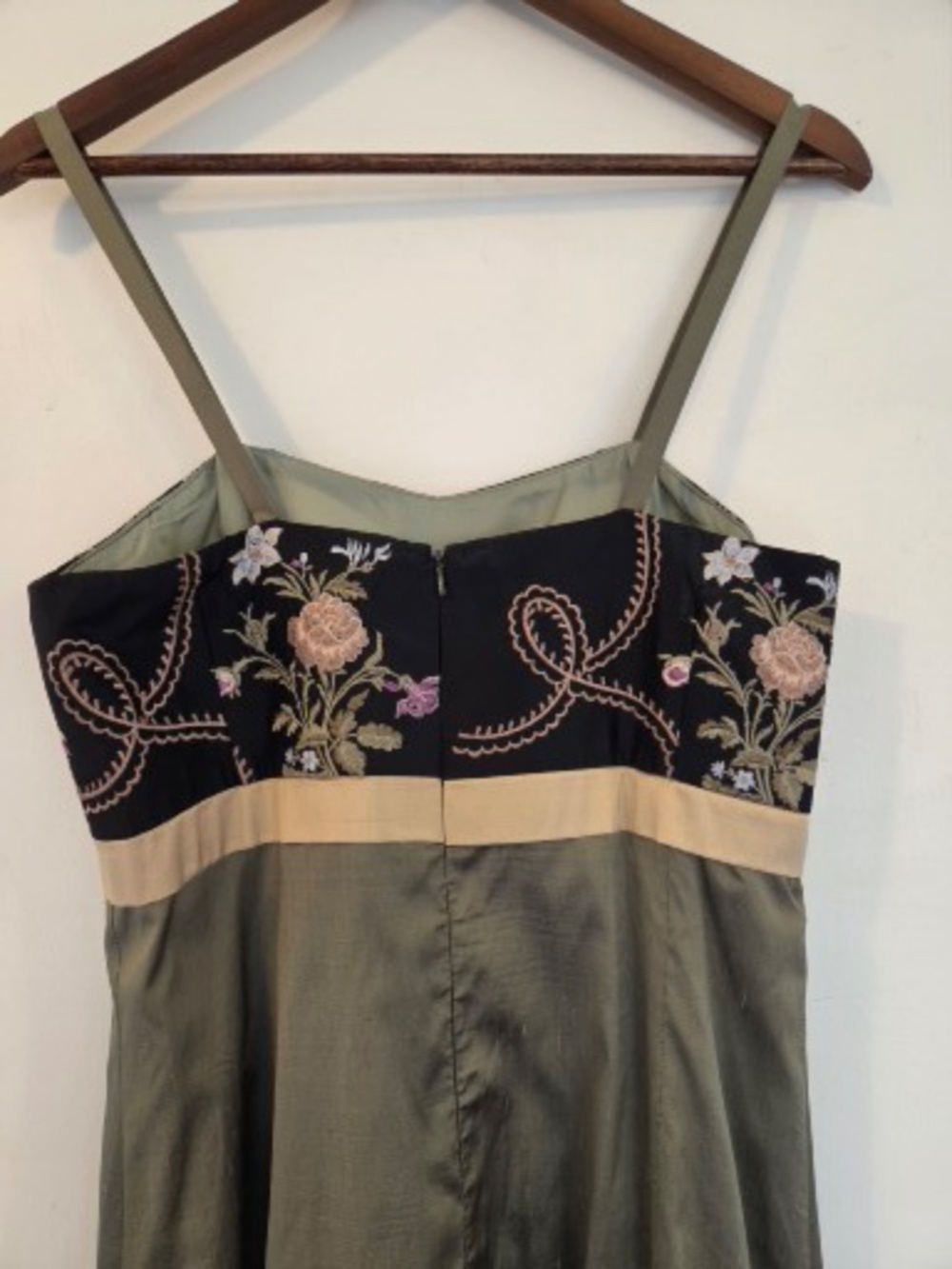 Vintage Rodel Meier gown/dress raw silk embroidery wedding guest maxi prom grad - Picture 7 of 11